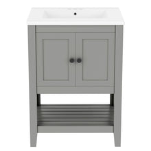 Load image into Gallery viewer, Modern Bathroom Vanity With Sink And Open Shelf
