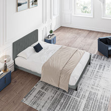 Load image into Gallery viewer, Modern Upholstered Platform Bed Frame With Button Tufted Fabric Headboard
