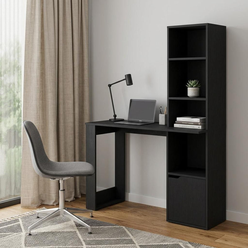 L Shape H-Shape Computer Desk - Black