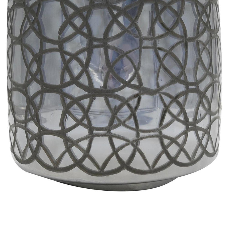 Geometric Round Table Vase - Dark Gray