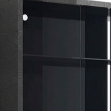 Load image into Gallery viewer, Wood Display Cabinet With LED With Two Doors One Drawer - Dark Gray

