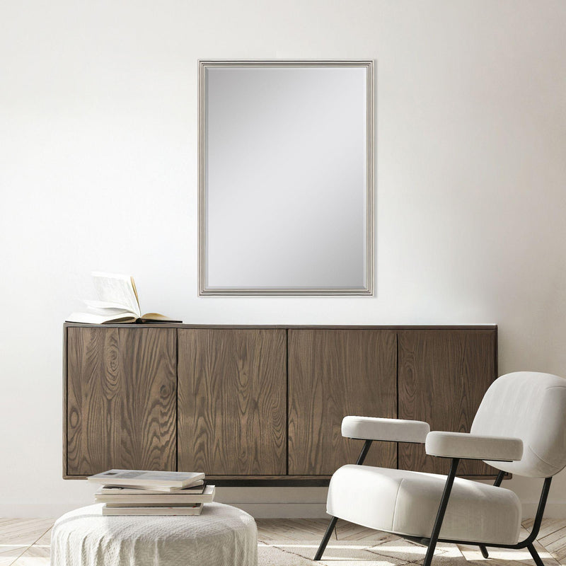 Wood Framed Accent Mirror - Silver
