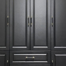 Load image into Gallery viewer, 71" Wood Six Door Two Drawer Combo Dresser - Black
