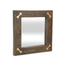 Load image into Gallery viewer, 22" Square Accent Mirror With Bows - Gold / Brown
