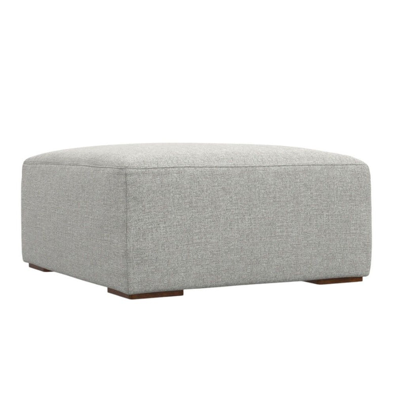 34" Fabric Ottoman - Gray / Brown