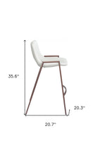 Load image into Gallery viewer, Steel Low Back Counter Height Bar Chairs (Set of 2) - White And Brown
