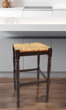 Load image into Gallery viewer, Solid Wood Backless Bar Height Bar Chair - Natural And Espresso
