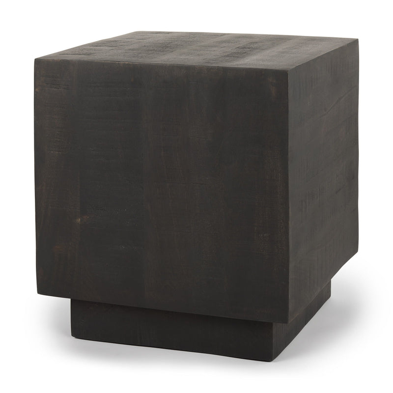 Square Block End Table (729074) - Dark Brown