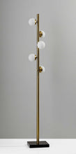 Load image into Gallery viewer, Swirled Sphere Metal LED Floor Lamp - Brass
