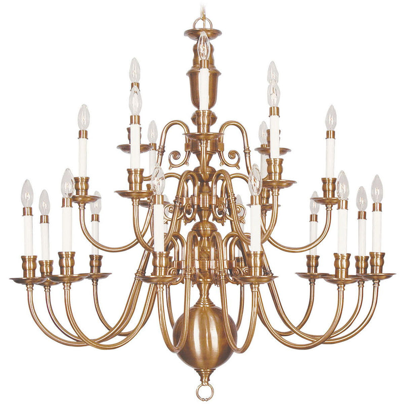 40" Multi Light Dimmable Chandelier With Shades - Brass