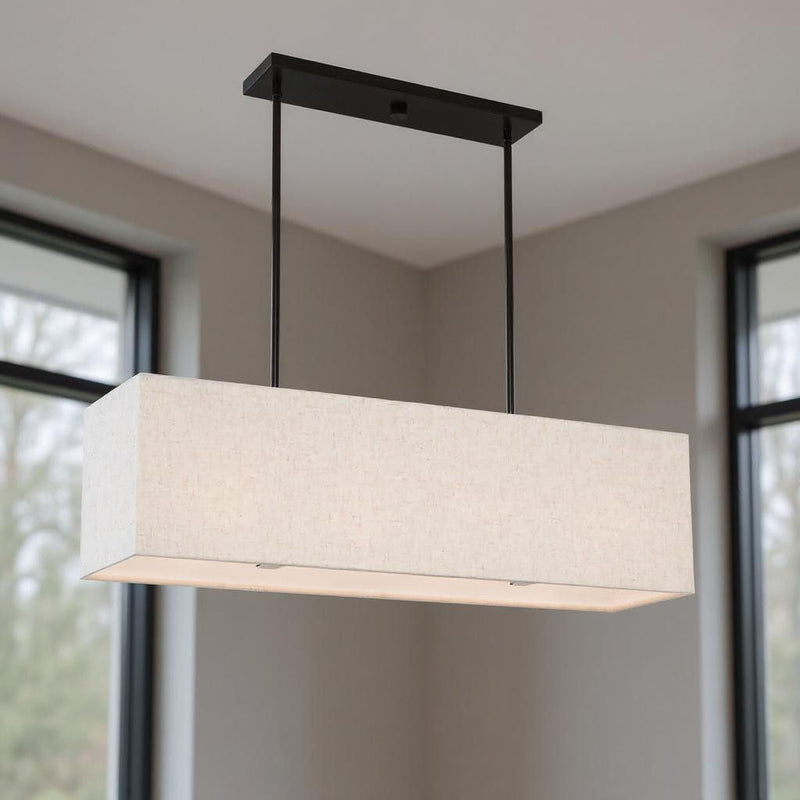 12" Four Light Dimmable Chandelier With Shades - Bronze