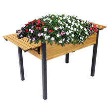 Load image into Gallery viewer, Raised Garden Bed With Metal Legs And Folding Storage Shelf
