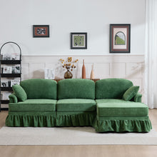 Load image into Gallery viewer, Cloud Sofa With Removable Ruffled Skirt With Ottoman And Flared Arms
