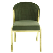 Load image into Gallery viewer, Upholstered Velvet Steel Wing Back Dining Side Chairs (Set of 2) - Green
