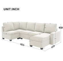 Load image into Gallery viewer, [VIDEO provided] [New] 138*57&quot; Modern L shape Sectional Sofa, 6-seat Velvet Fabric Couch with Convertible Chaise Lounge,Freely Combinable Indoor Furniture for Living Room, Apartment, Office,3 Colors
