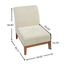 Load image into Gallery viewer, Upholstered Accent Chair - Beige / Walnut
