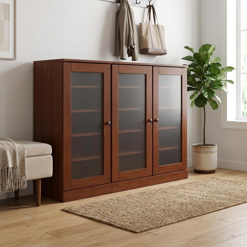 Solid Woodshoe Storage Cabinet (756032) - Coffee