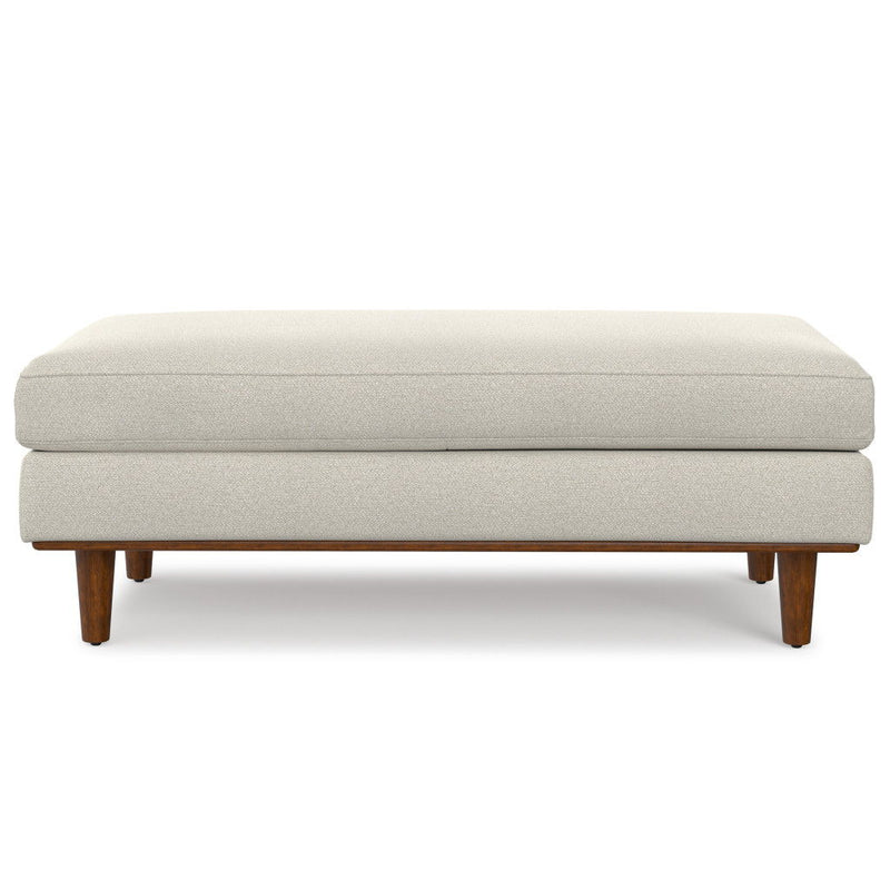 Polyester Cocktail Ottoman - Cream / Brown