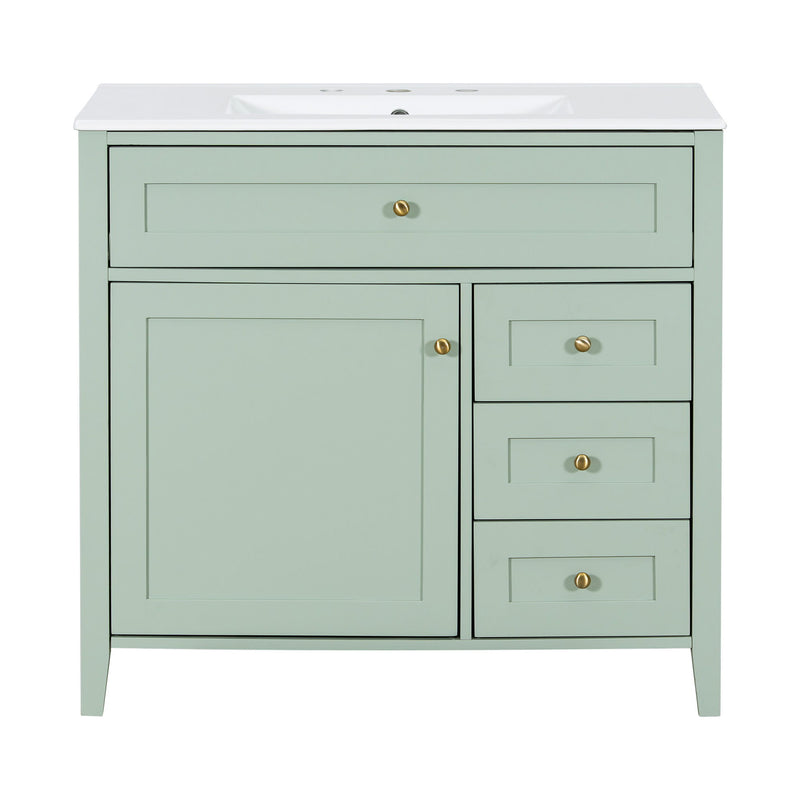 Bathroom Vanity With Sink, Cabinet With 3 Drawers And Adjustable Shelf