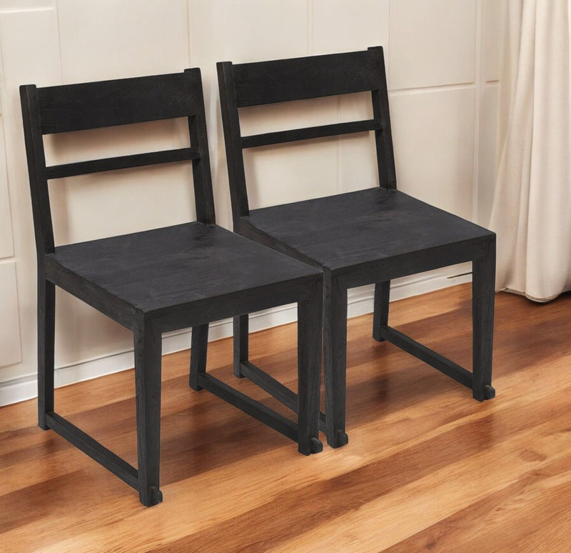 Ladder Back Dining Side Chairs (Set of 2) - Dark Gray