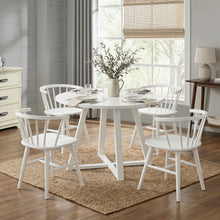 Load image into Gallery viewer, Edo - 5 Piece Dining Set, Trestle Dining Table With 4 Windsor Chairs - White
