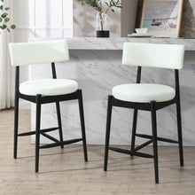 Load image into Gallery viewer, Mid Century Modern Counter Stools, Fabric Upholstered Chairs

