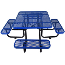 Load image into Gallery viewer, Square Outdoor Steel Picnic Table, With Umbrella Pole
