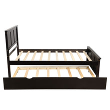 Load image into Gallery viewer, Platform Bed With Twin Trundle, Twin Size - Espresso
