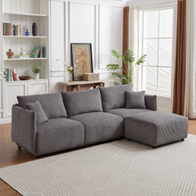 Load image into Gallery viewer, Modern Minimalist Corduroy Combination Sofa With 2 Comfort Cushions With USB &amp; C Charging Ports
