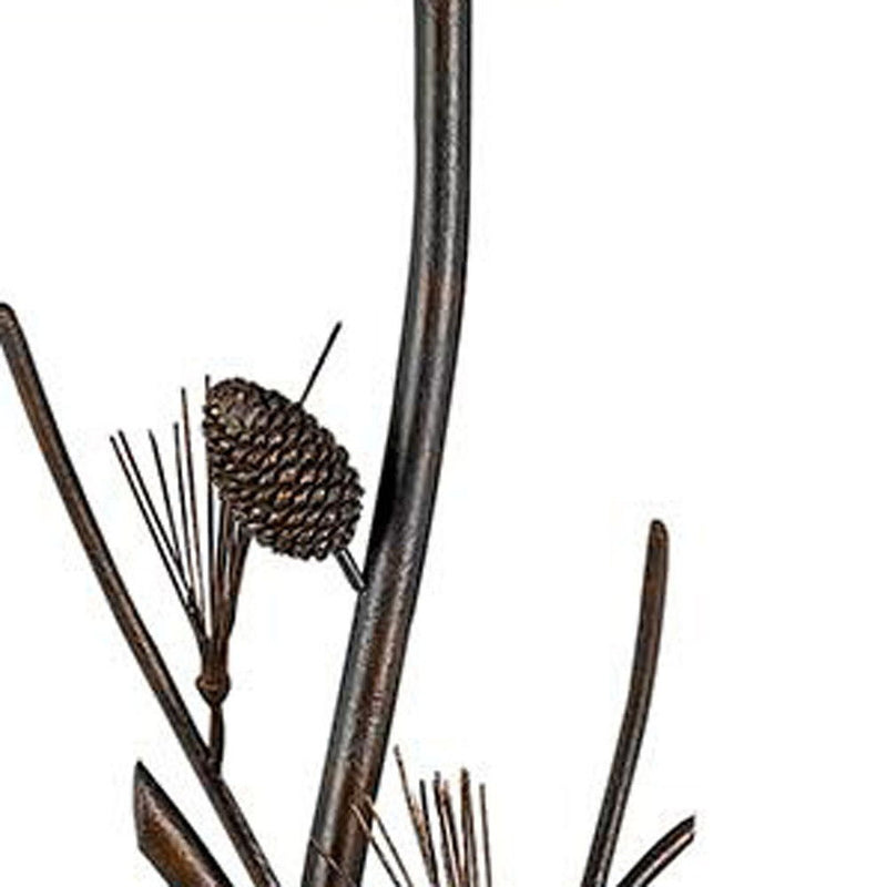 Traditional Shaped Floor Lamp With Brown Empire Shade - Rust