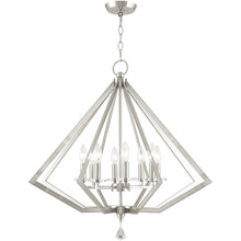 Load image into Gallery viewer, 28" Eight Light Dimmable Chandelier With Shades - Nickel
