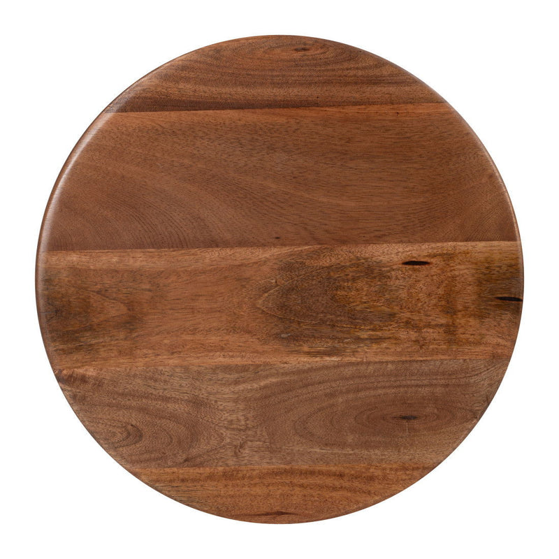 22" Modern Wood Pedestal End Table - Brown