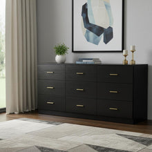 Load image into Gallery viewer, Nine Drawer Triple Dresser - Black
