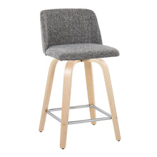 Load image into Gallery viewer, Toriano - Contemporary Fixed Height Counter Stool With Swivel With Square Footrest (Set of 2)
