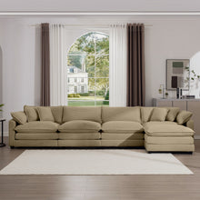 Load image into Gallery viewer, Modern Oversized Modular Cushion Sofa With Ottoman, Low Back, Deep Seating Sofa Set
