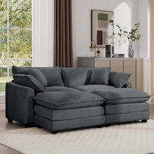 Load image into Gallery viewer, Modern Oversized Modular Cushion Sofa With Ottoman, Low Back, Deep Seating Sofa Set
