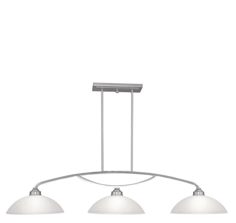 11" Three Light Dimmable Chandelier With Shades - Nickel