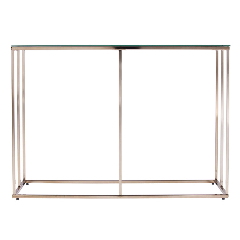 Glass Frame Console Table - Clear / Gold