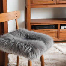 Load image into Gallery viewer, 15" X 15" Sheepskin Solid Color Dining Chair Pad - Silver
