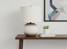 Load image into Gallery viewer, 21" Ceramic Round Table Lamp With Drum Shade - Cream
