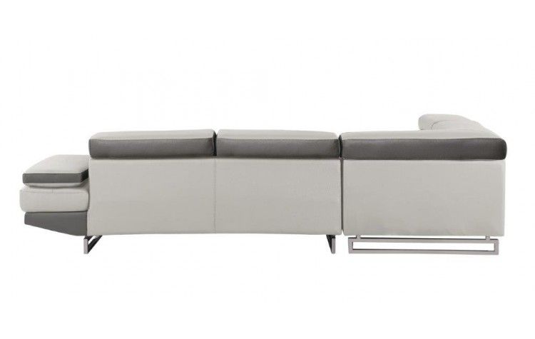 Leather L Shaped Two Piece Corner Sectional - White