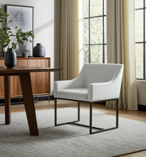 Load image into Gallery viewer, Upholstered Fabric Dining Arm Chair - Beige
