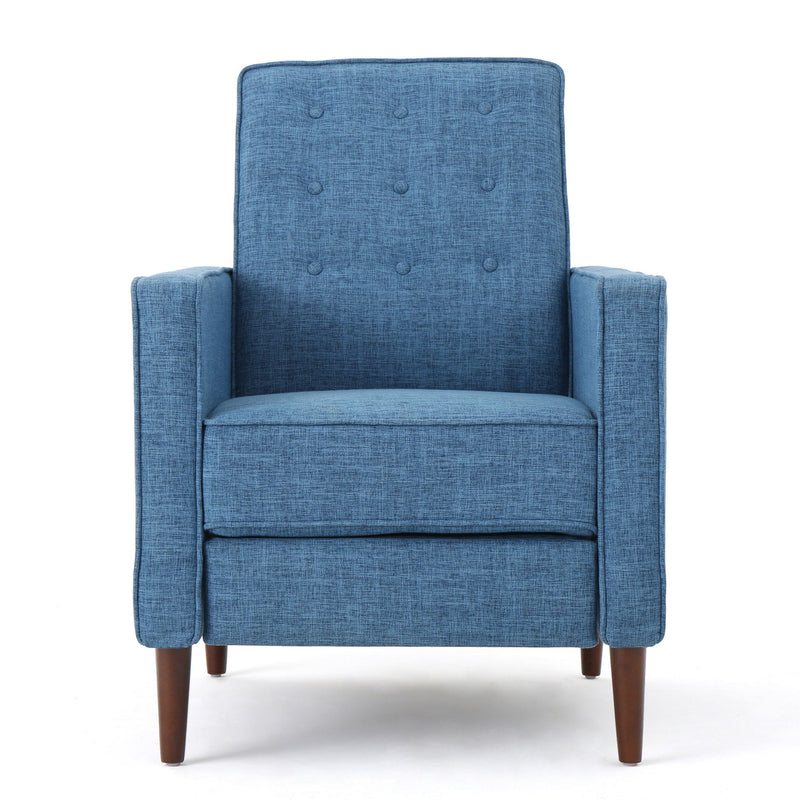 Mid-Century Modern Recliner With Button Tufted Waffle Stitch