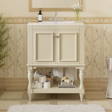 Load image into Gallery viewer, Modern Bathroom Vanity With Sink, Rectangular Cabinet With Open Shelf And Closed Storage
