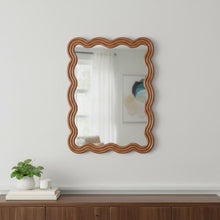 Load image into Gallery viewer, 32" Wavy Scalloped Accent Mirror - Brown
