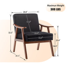 Load image into Gallery viewer, Mid Century Modern Accent Chair With Solid Wood Frame And Extra Thick Backrest
