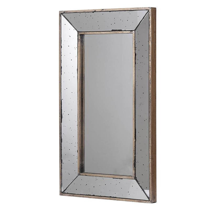 24" Framed Antiqued Accent Mirror - Silver