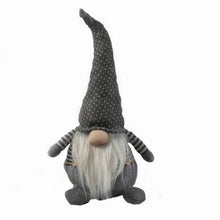 Load image into Gallery viewer, Fabric Christmas Santa Mrs. Claus Standing Gnome - Gray / White
