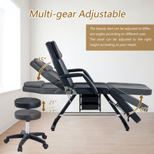 Load image into Gallery viewer, 72.8" Massage Salon Tattoo Chair With Two Trays Esthetician Bed With Hydraulic Stool, Multi-Purpose 3-Section Facial Bed Table, Adjustable Beauty Barber Spa Beauty Equipment
