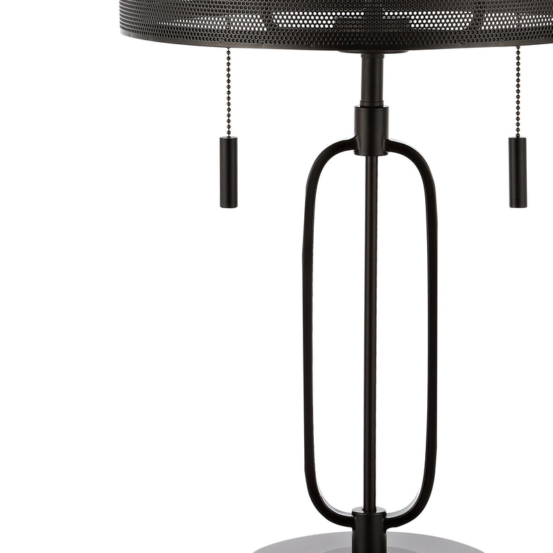 Novelty Table Lamp With Drum Shade - Antiqued Bronze